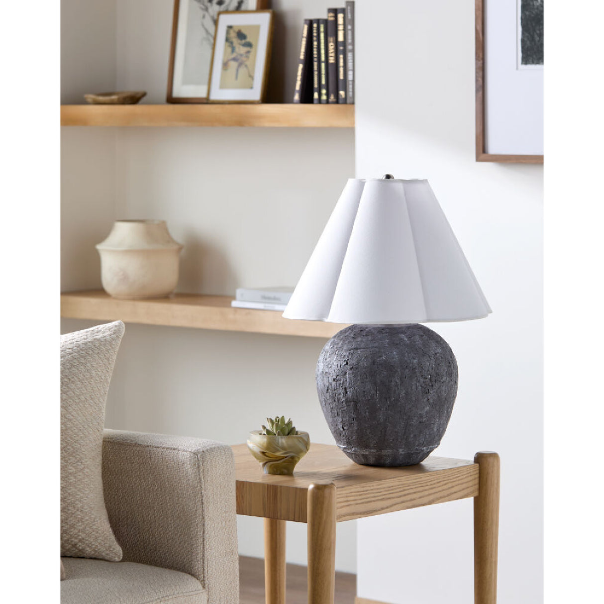 Modern European furniture - Black Cement Accent Table Lamp - www.oroa.com | Oroa.com