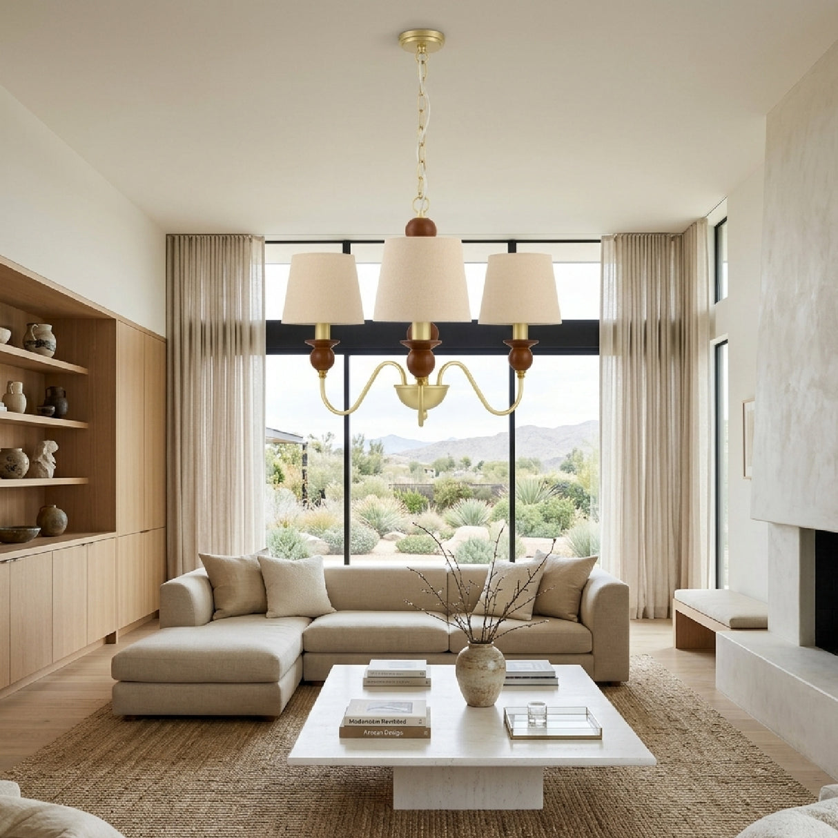 3-Light Linen Classic Chandelier | Oroa.com