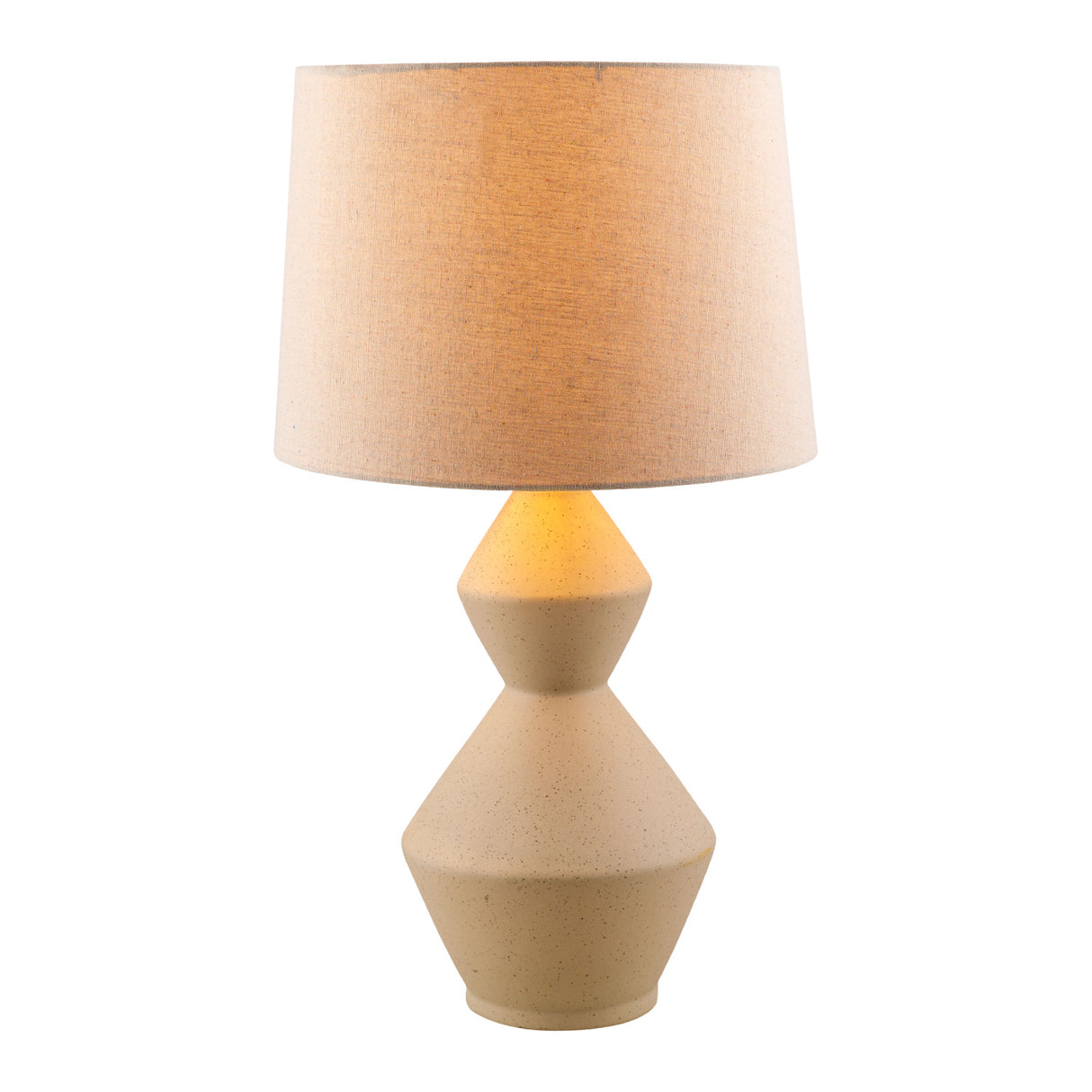 Modern European furniture - Beige Ceramic Geometrical Table Lamp - www.oroa.com | Oroa.com