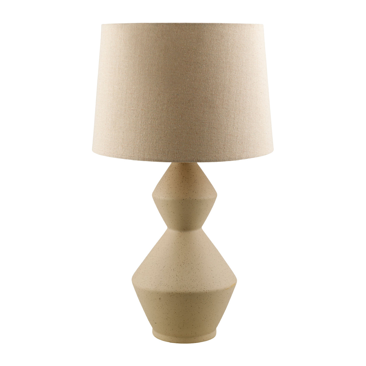 Modern European furniture - Beige Ceramic Geometrical Table Lamp - www.oroa.com | Oroa.com