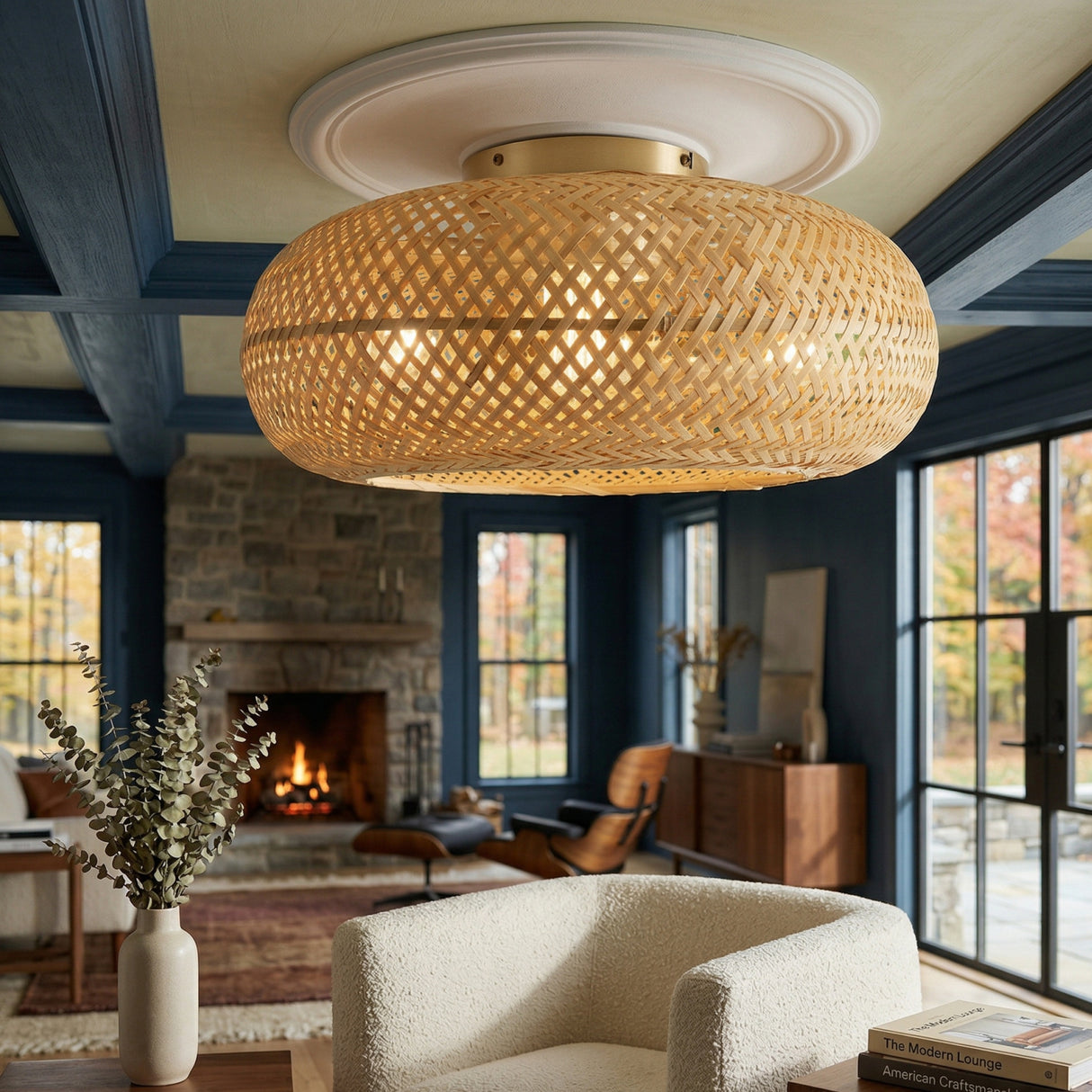 Modern European furniture - Woven Rattan Cane Chandelier - www.oroa.com | Oroa.com