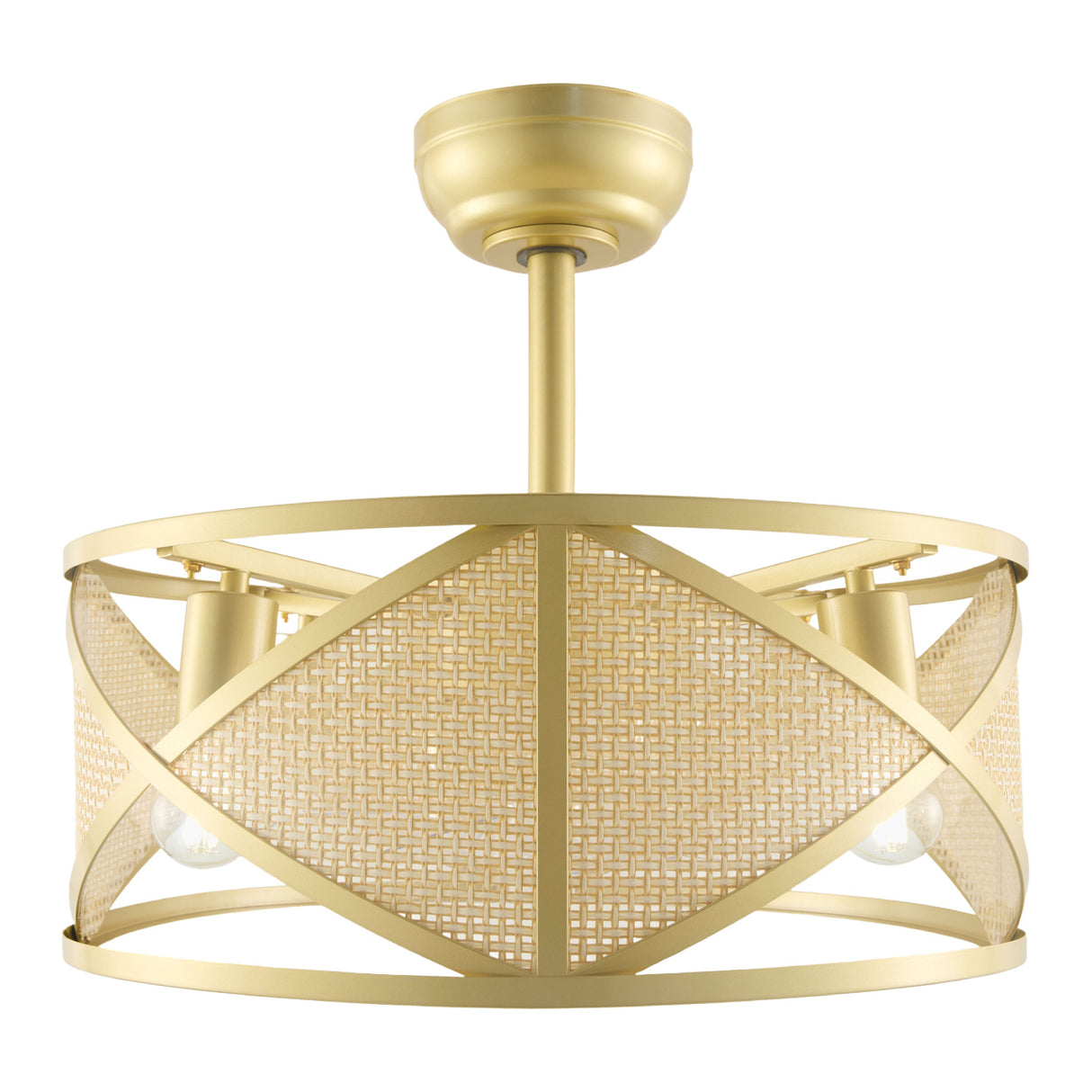 Modern European furniture - Gold Framed Rattan Chandelier - www.oroa.com | Oroa.com