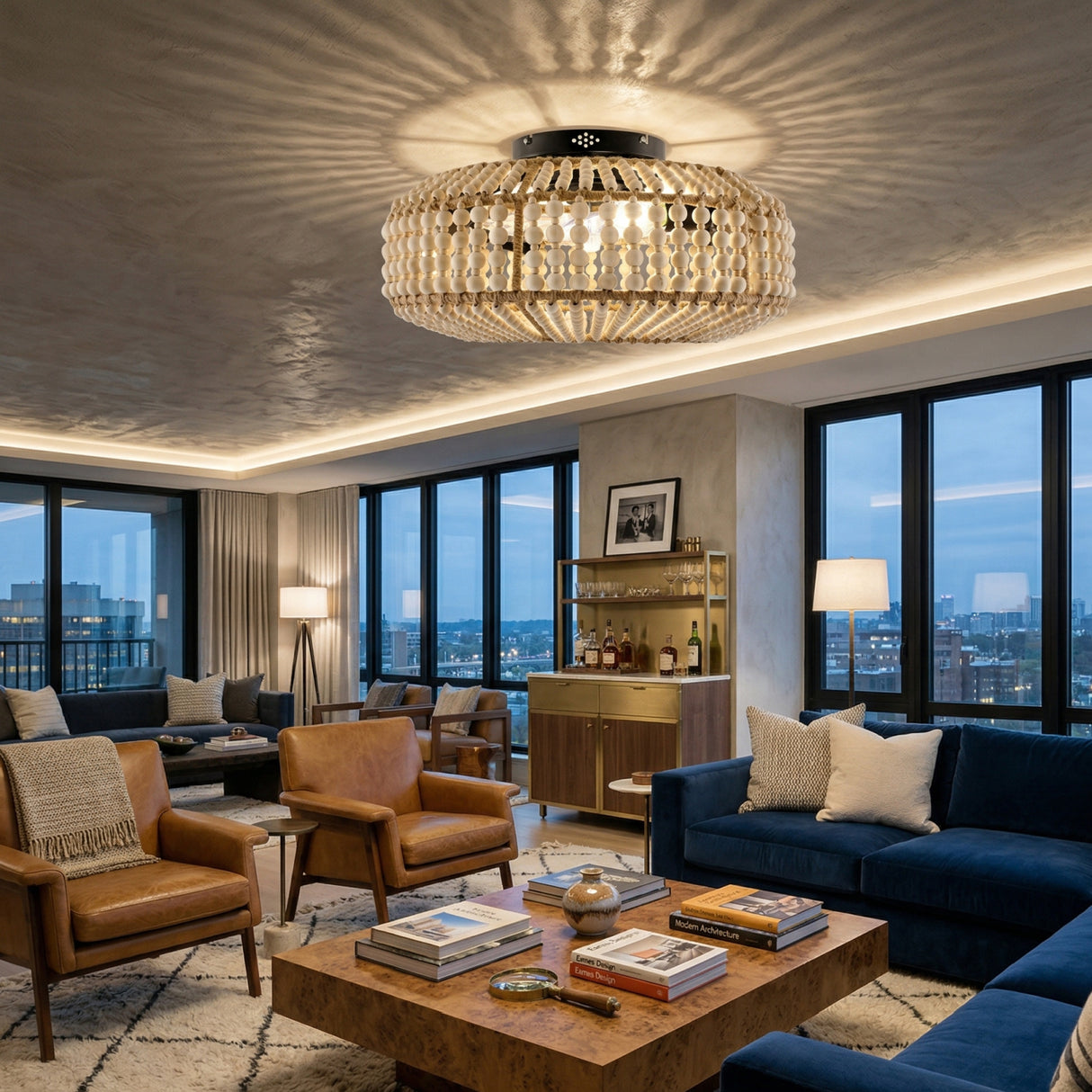 Modern European furniture - Wooden Beads 4-Light Chandelier - www.oroa.com | Oroa.com