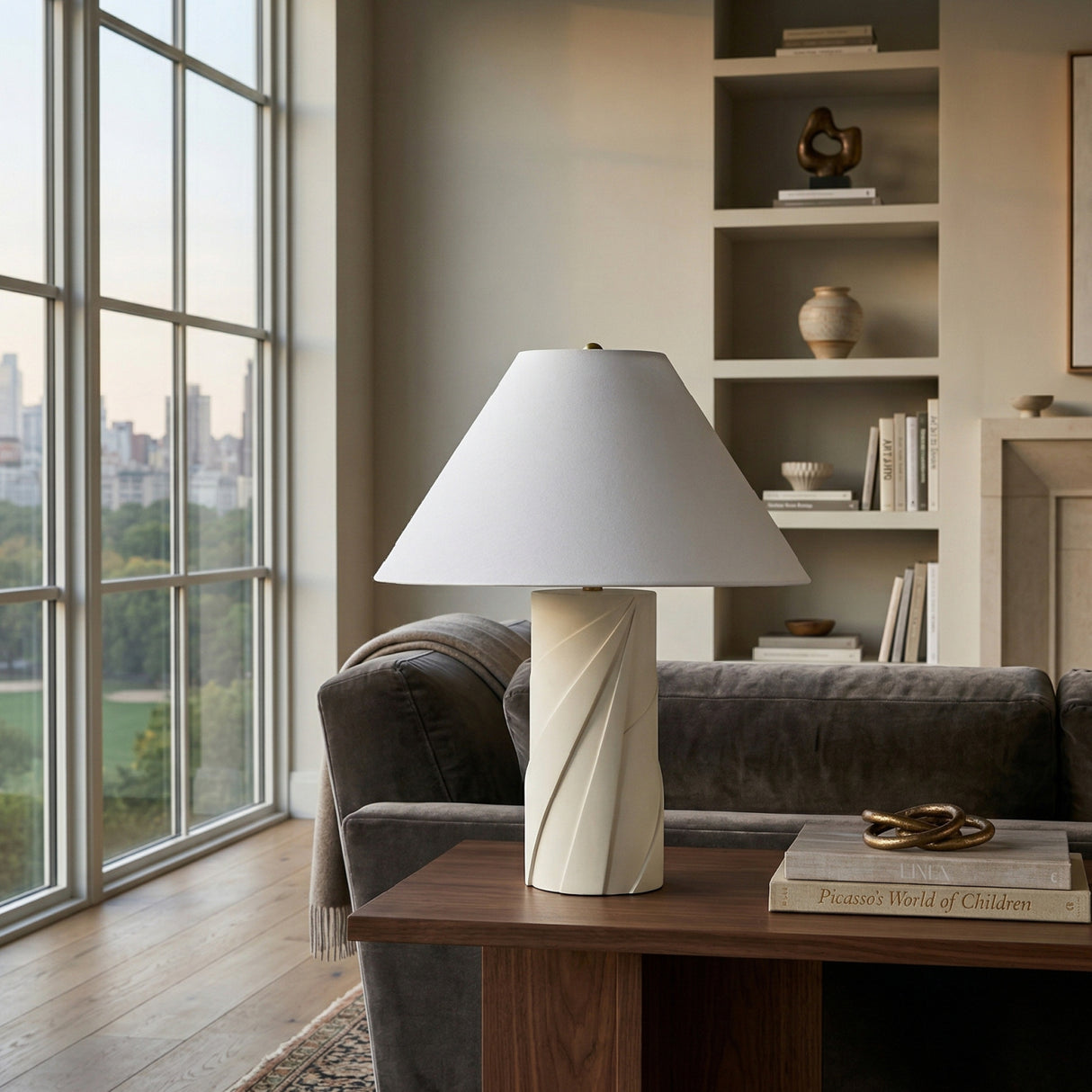 Modern European furniture - White Concrete Cotton Table Lamp - www.oroa.com | Oroa.com