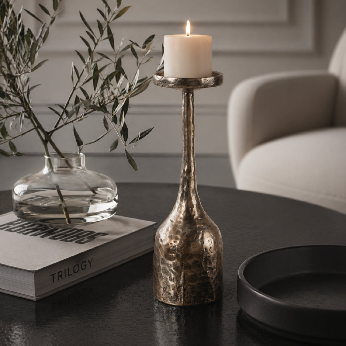 Modern European furniture - Antiqued Iron Candleholder S - www.oroa.com | Oroa.com