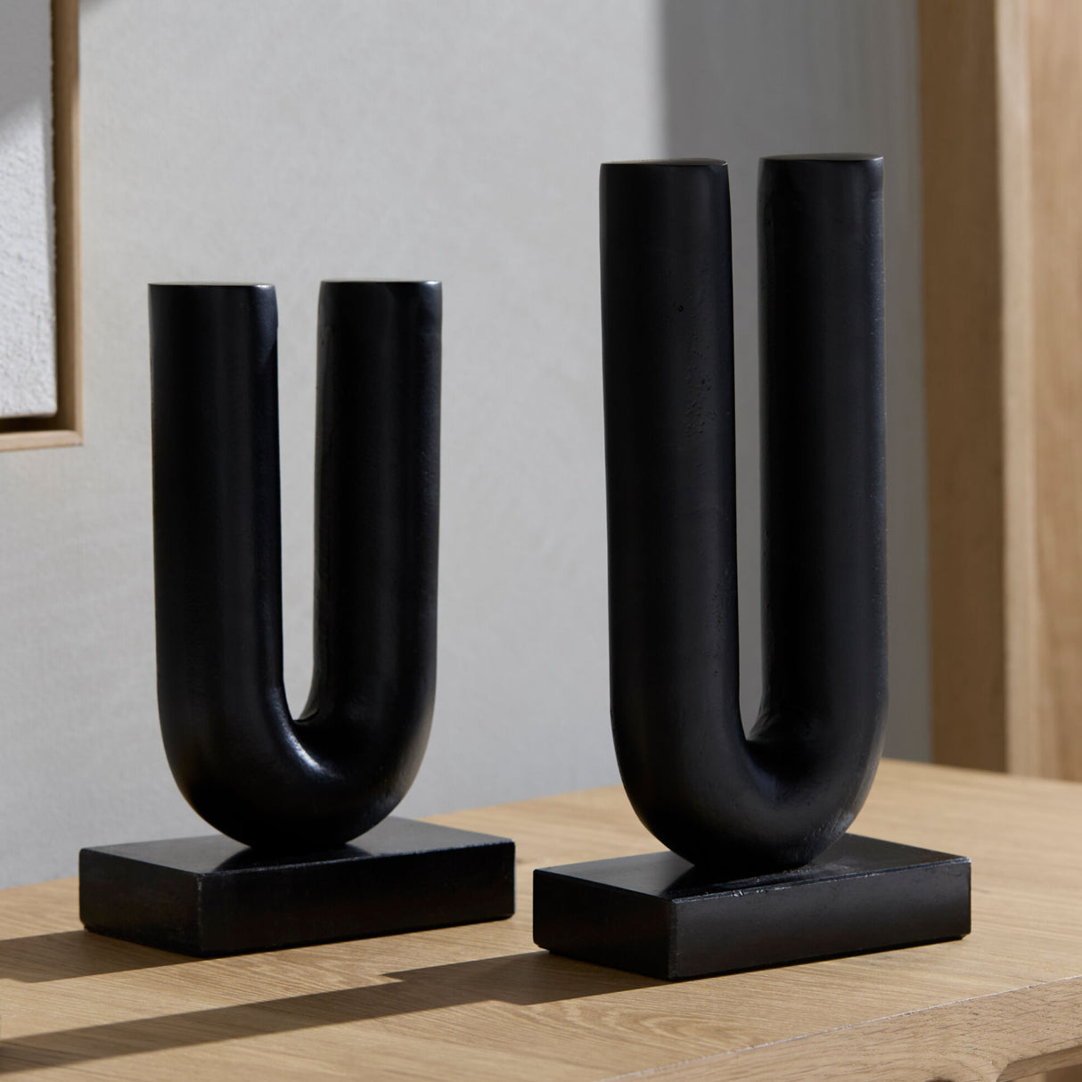 Modern European furniture - Black U-Shaped Sculpture Set (2) - www.oroa.com | Oroa.com