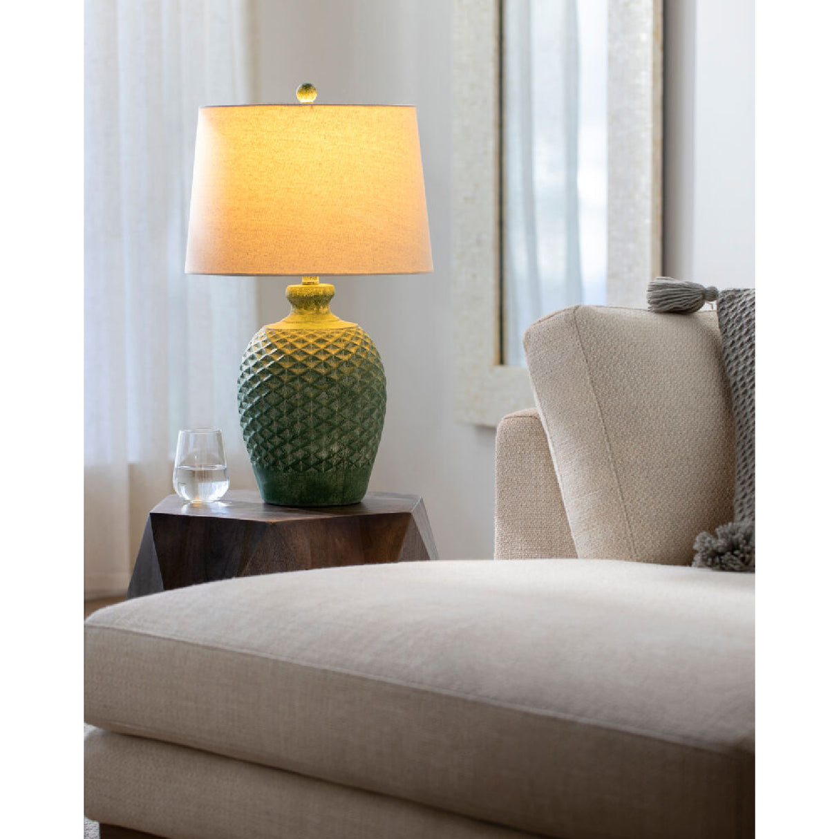 Modern European furniture - Green Cement Accent Table Lamp S - www.oroa.com | Oroa.com