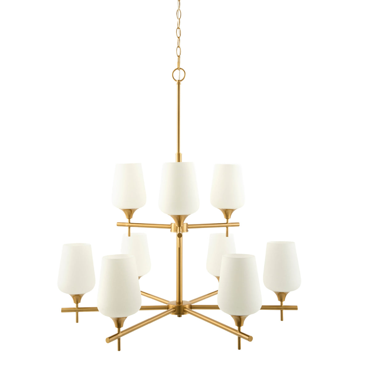 Modern European furniture - White Glass 9-Light Chandelier - www.oroa.com | Oroa.com