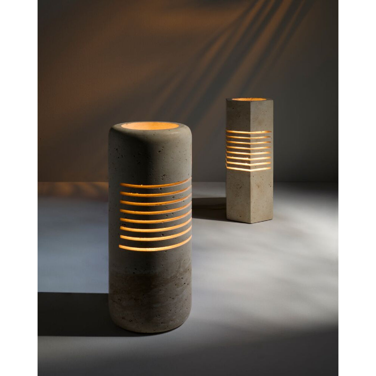 Beige Travertine Accent Table Lamp | Oroa.com