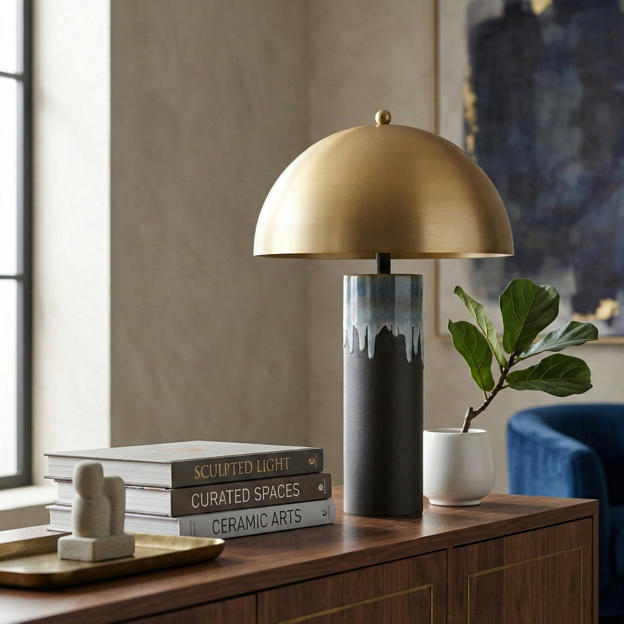 Modern European furniture - Gold Metal Dome Table Lamp - www.oroa.com | Oroa.com