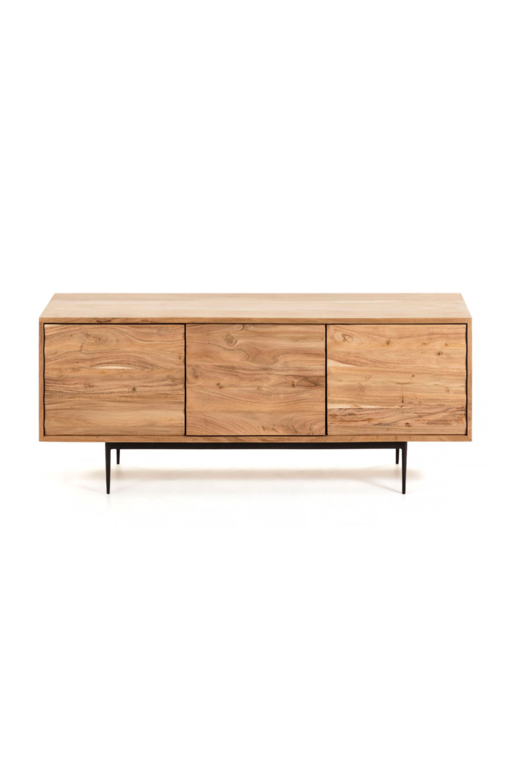 Natural Wood 3-Door TV Cabinet | La Forma Delsie | Oroa.com