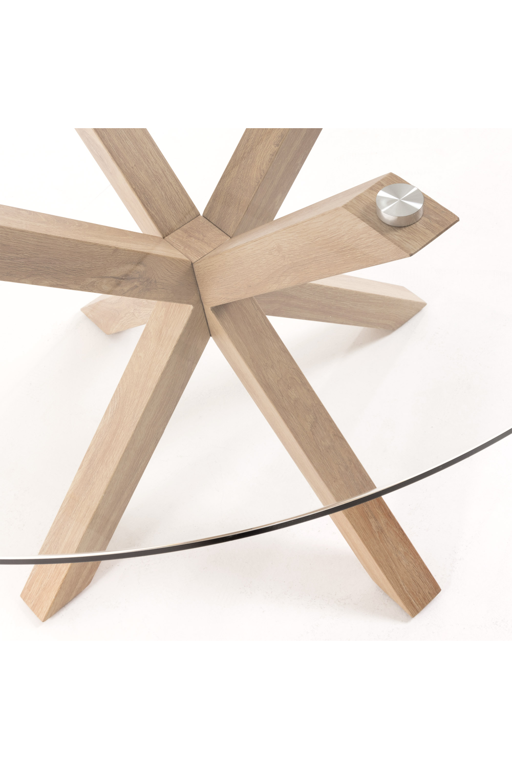 (Open Box) Round Glass Top Dining Table | Oroa.com