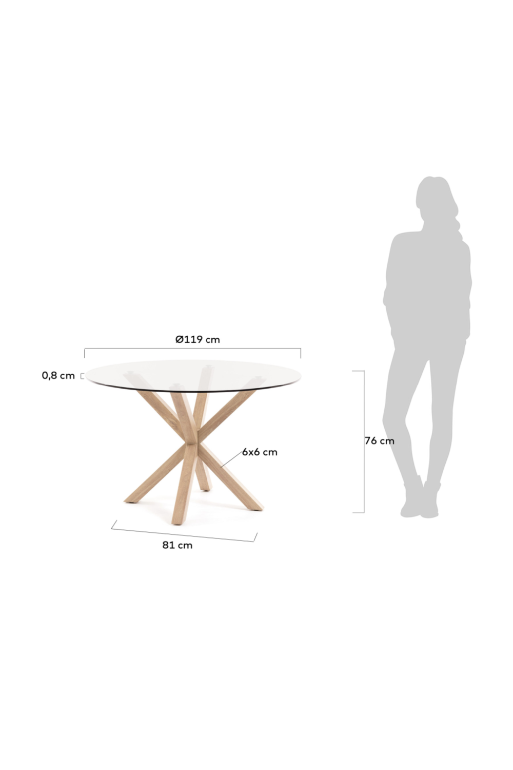 (Open Box) Round Glass Top Dining Table | Oroa.com
