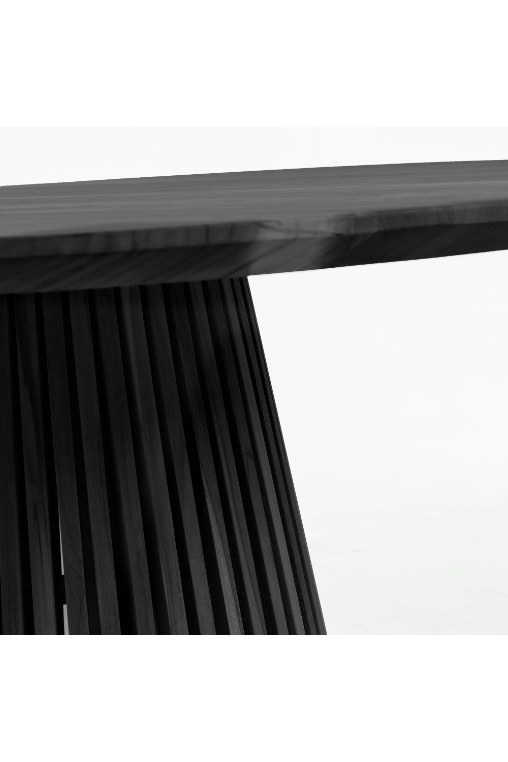 Round Black Teak Wood Pedestal Dining Table L | La Forma Jeanette | Oroa.com