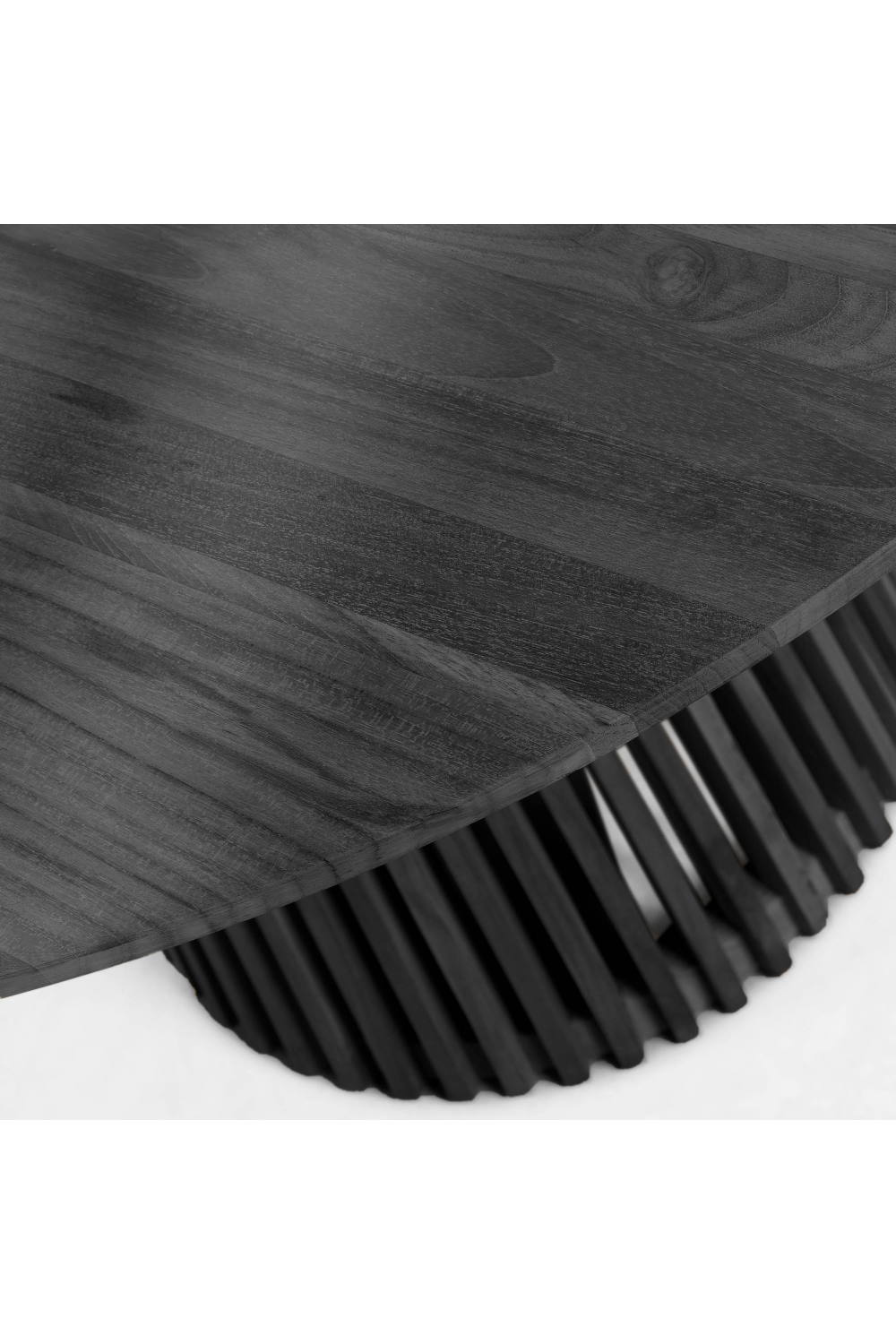 Round Black Teak Wood Pedestal Dining Table L | La Forma Jeanette | Oroa.com