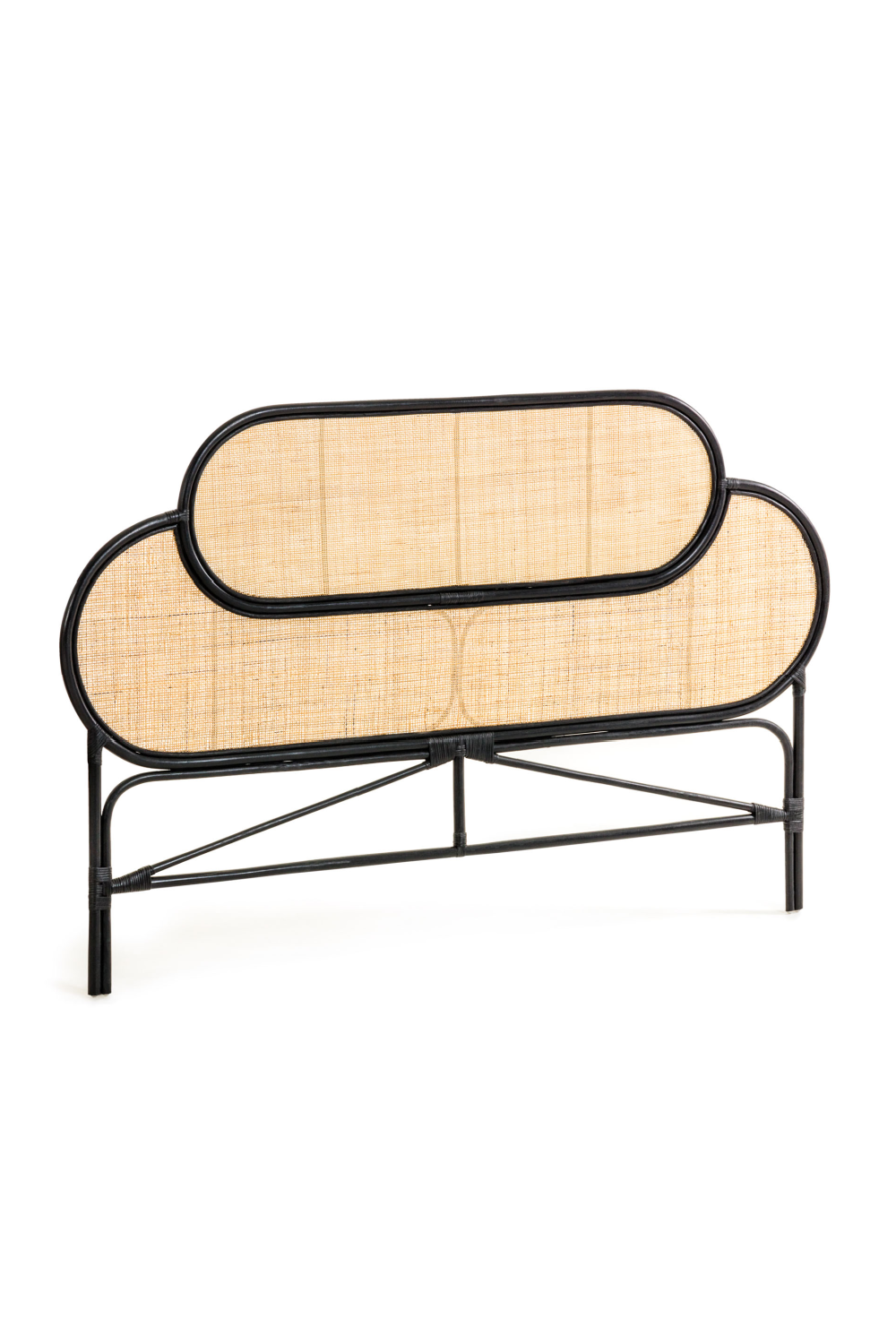 Black Weaved Rattan Queen Headboard 67" | La Forma Lalita | Oroa.com