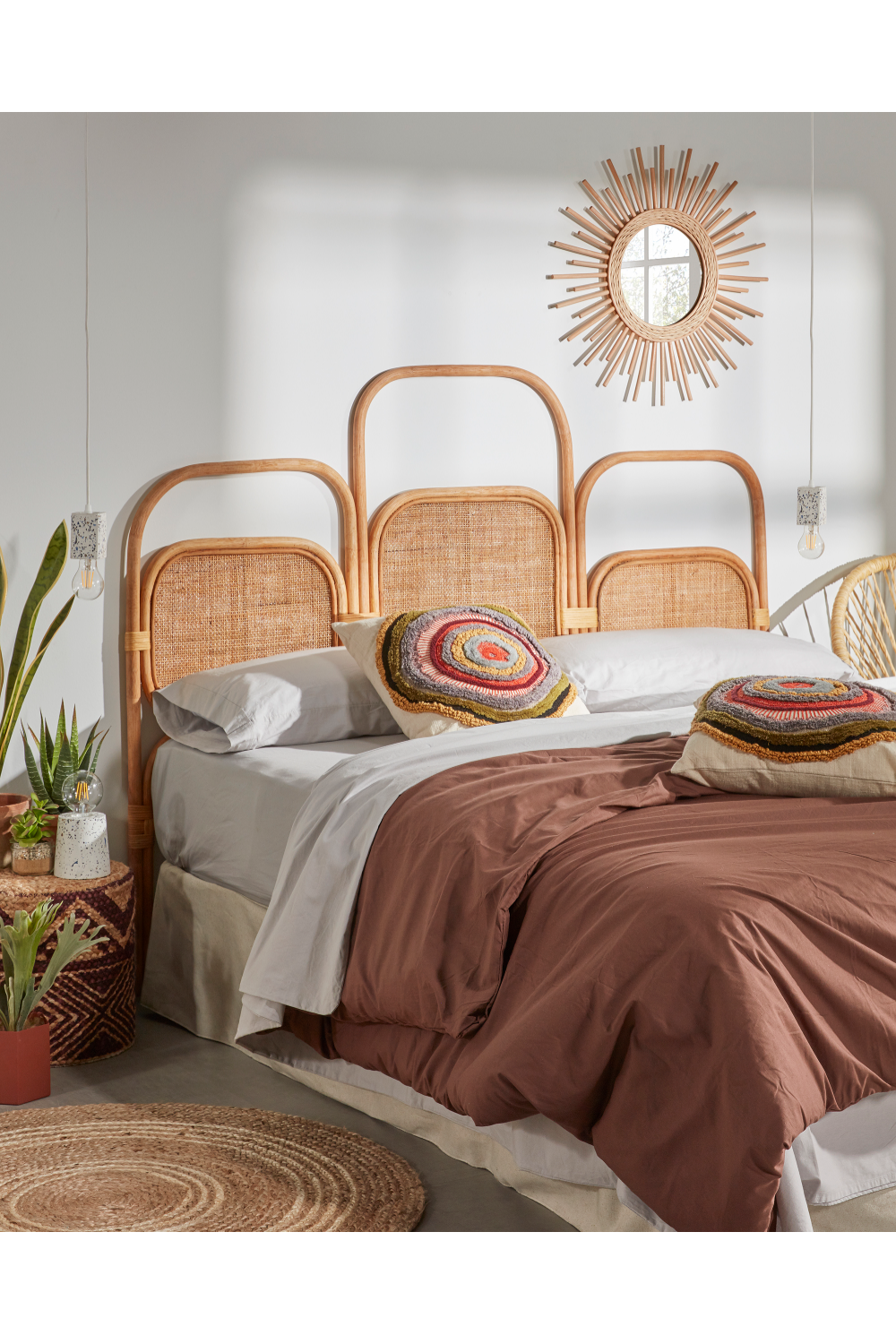 Rattan 3-Panel Queen Headboard 67" | Oroa.com