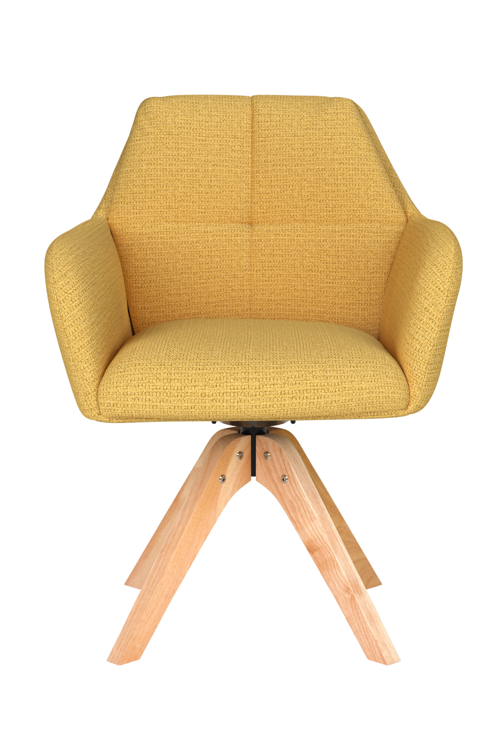 Square Tufted Wooden Swivel Armchair | DF Pete | Oroa.com