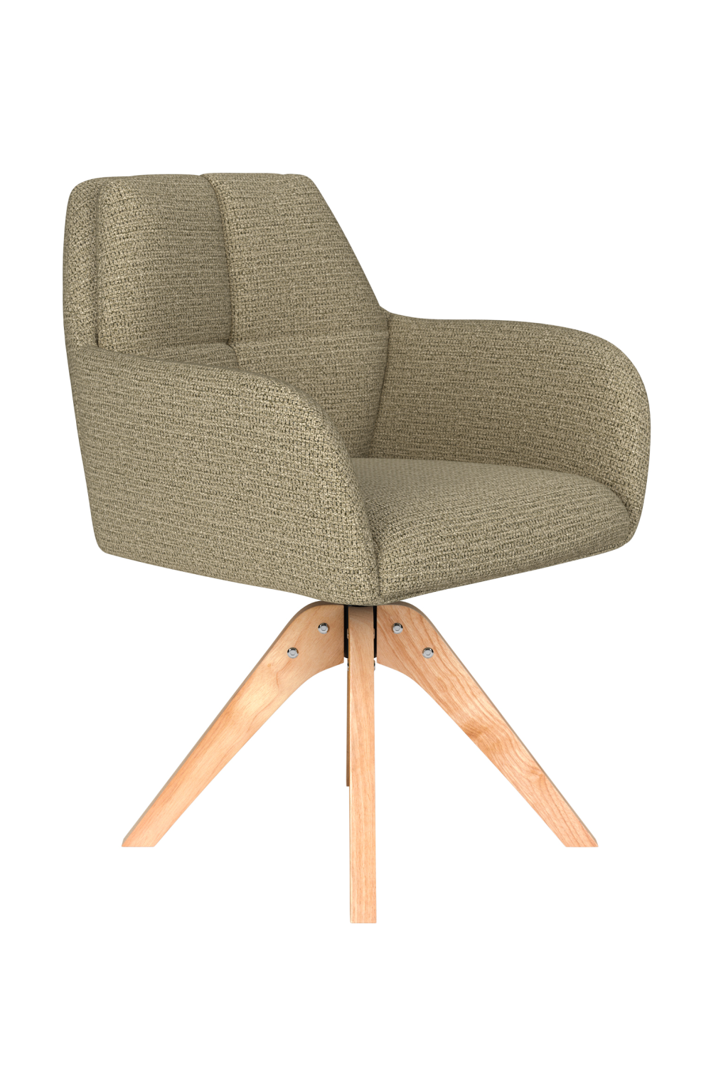 Square Tufted Wooden Swivel Armchair | DF Pete | Oroa.com