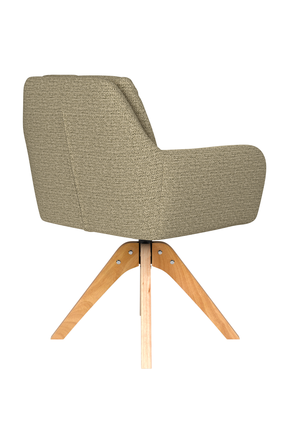 Square Tufted Wooden Swivel Armchair | DF Pete | Oroa.com