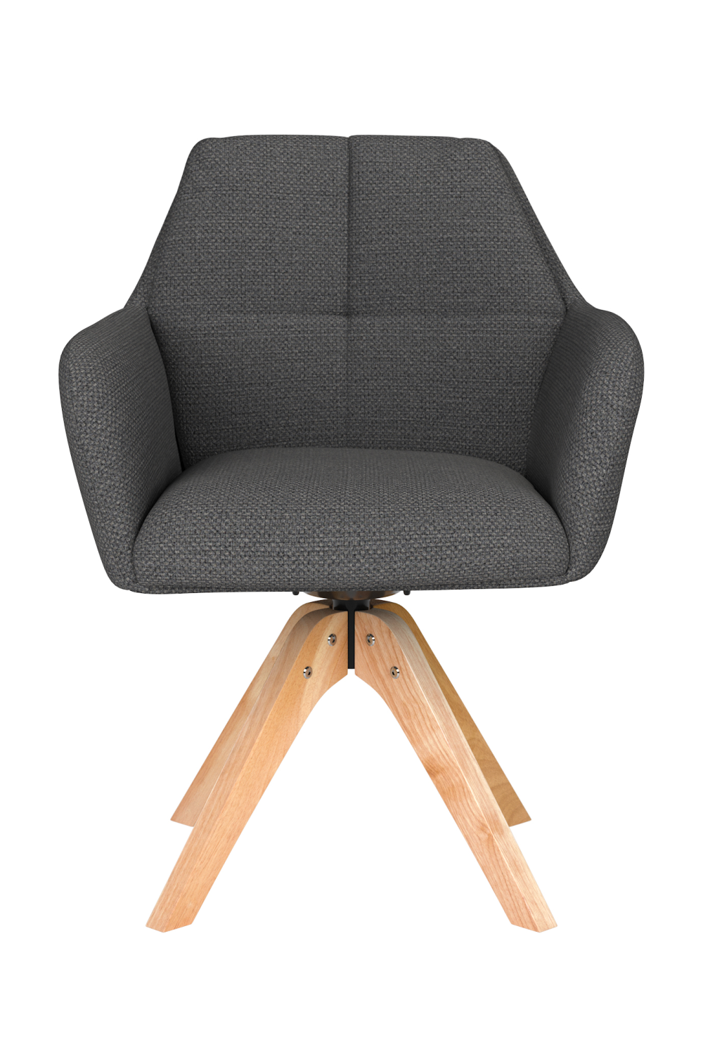 Square Tufted Wooden Swivel Armchair | DF Pete | Oroa.com
