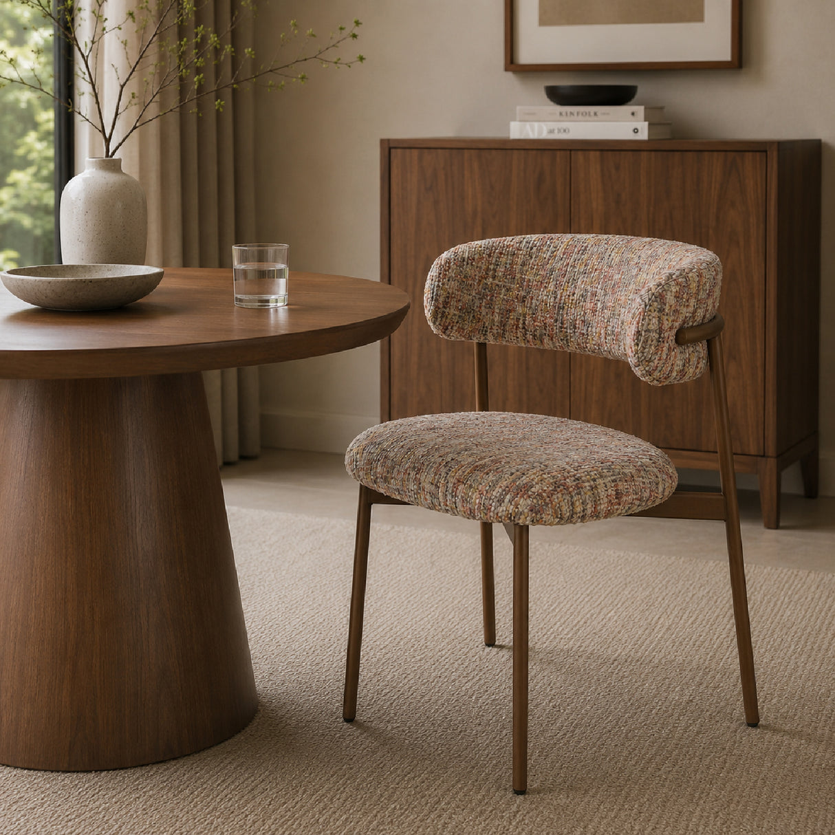 Modern European furniture - Iron Framed Curve Dining Chairs (2) - www.oroa.com | Oroa.com