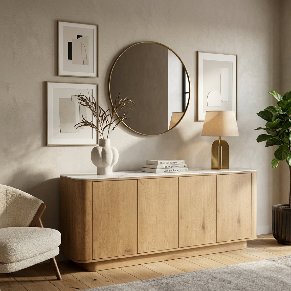 Modern European furniture - Wooden 4-Door Sideboard - www.oroa.com | Oroa.com