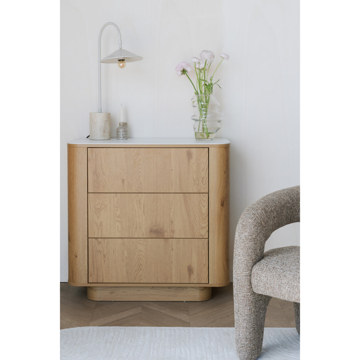 Modern European furniture - Solid Wood 3-Drawer Cabinet - www.oroa.com | Oroa.com