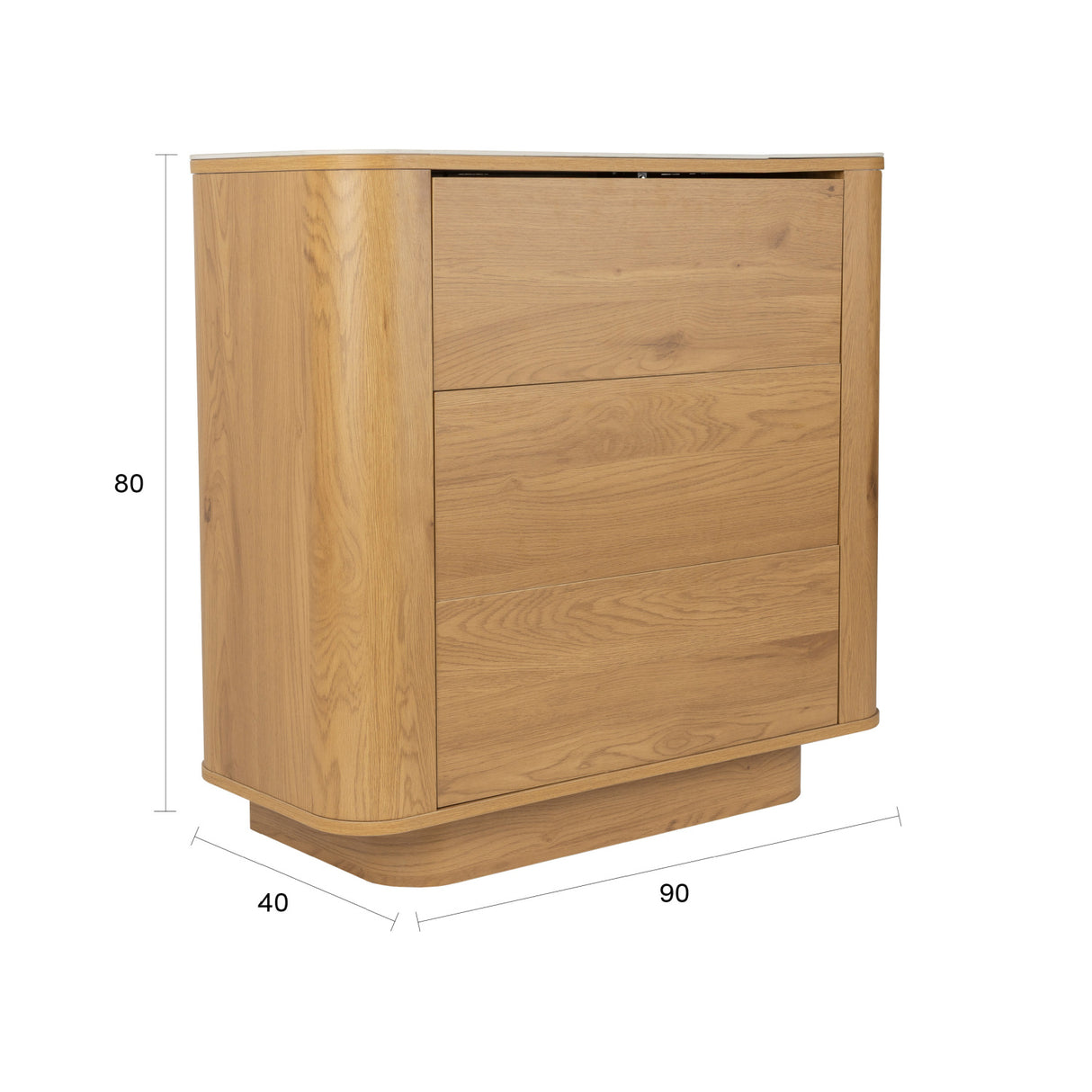 Modern European furniture - Solid Wood 3-Drawer Cabinet - www.oroa.com | Oroa.com