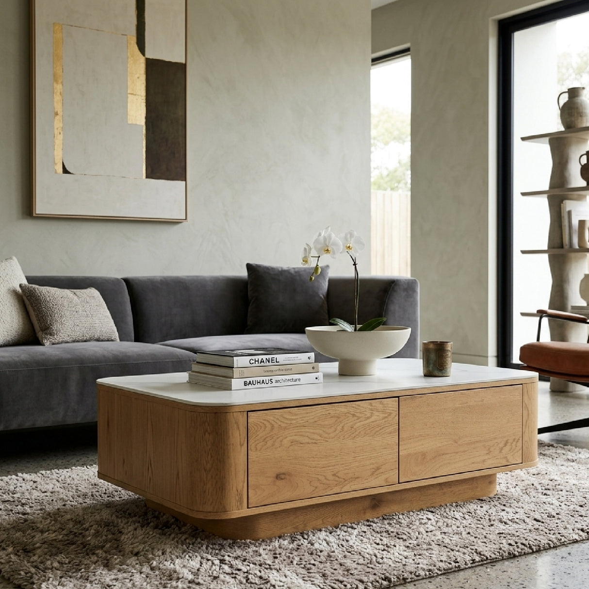 Modern European furniture - Wooden 2-Door Coffee Table - www.oroa.com | Oroa.com