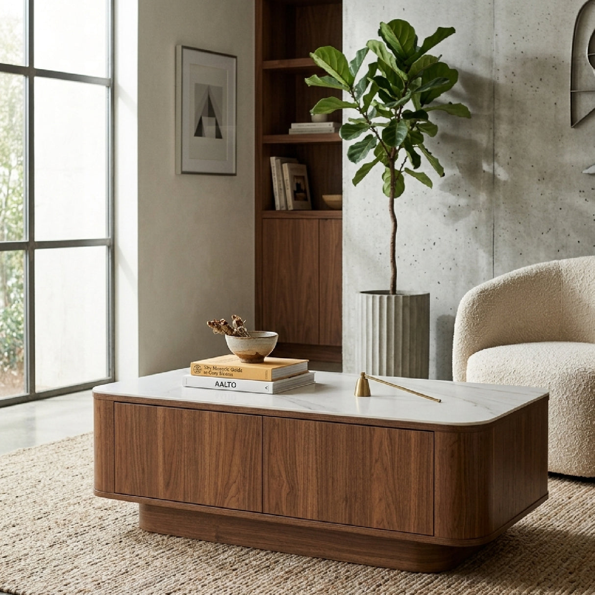 Modern European furniture - Wooden 2-Door Coffee Table - www.oroa.com | Oroa.com