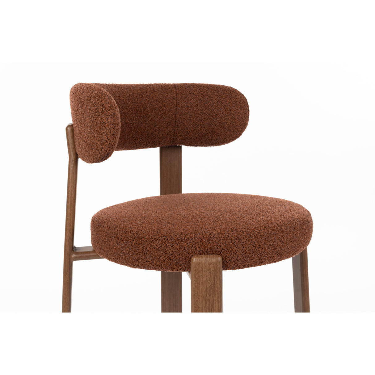 Modern European furniture - Brown Fabric Rounded Dining Chairs (2) - www.oroa.com | Oroa.com
