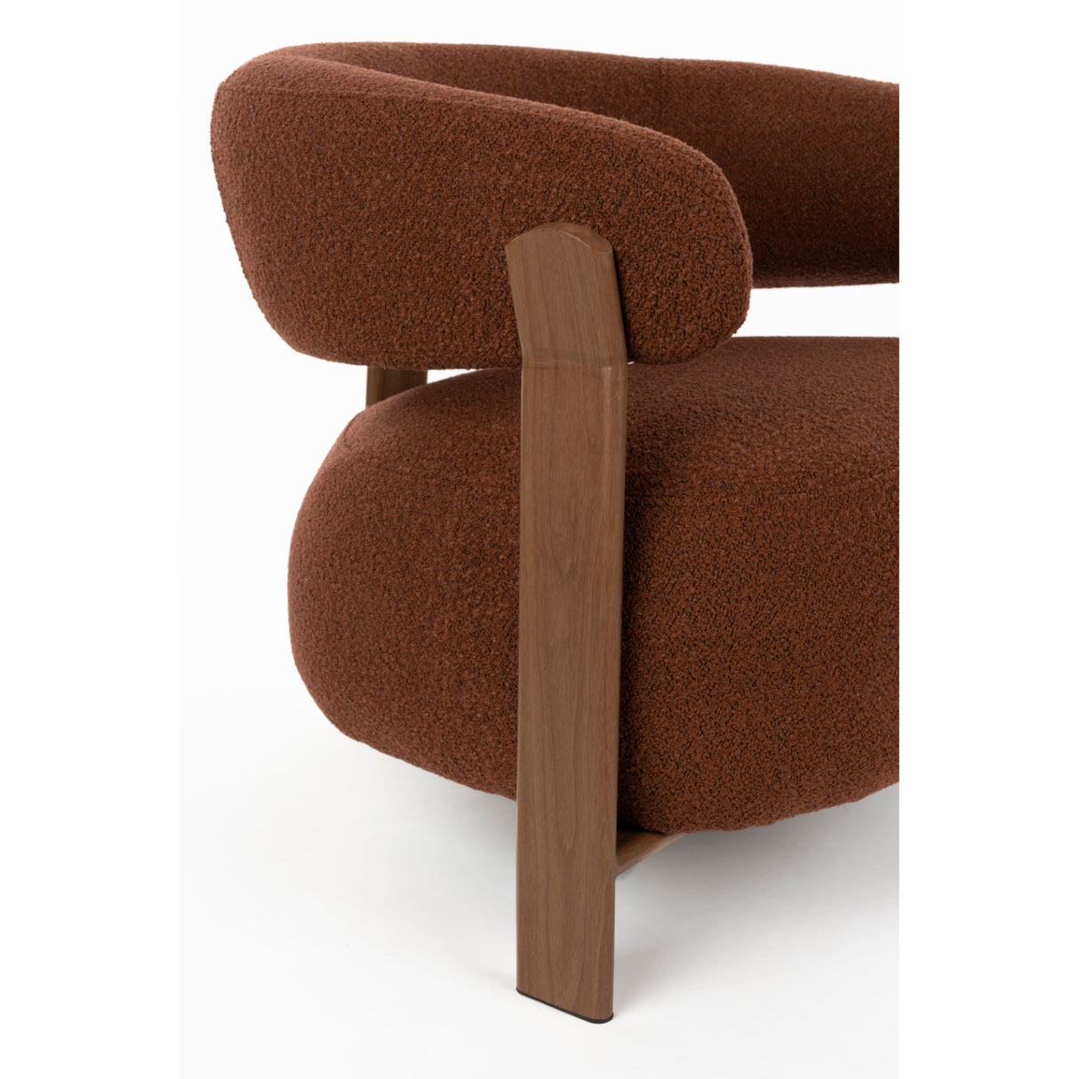 Modern European furniture - Brown Fabric Rounded Lounge Chair - www.oroa.com | Oroa.com