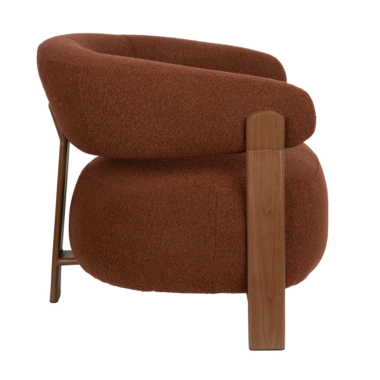 Modern European furniture - Brown Fabric Rounded Lounge Chair - www.oroa.com | Oroa.com