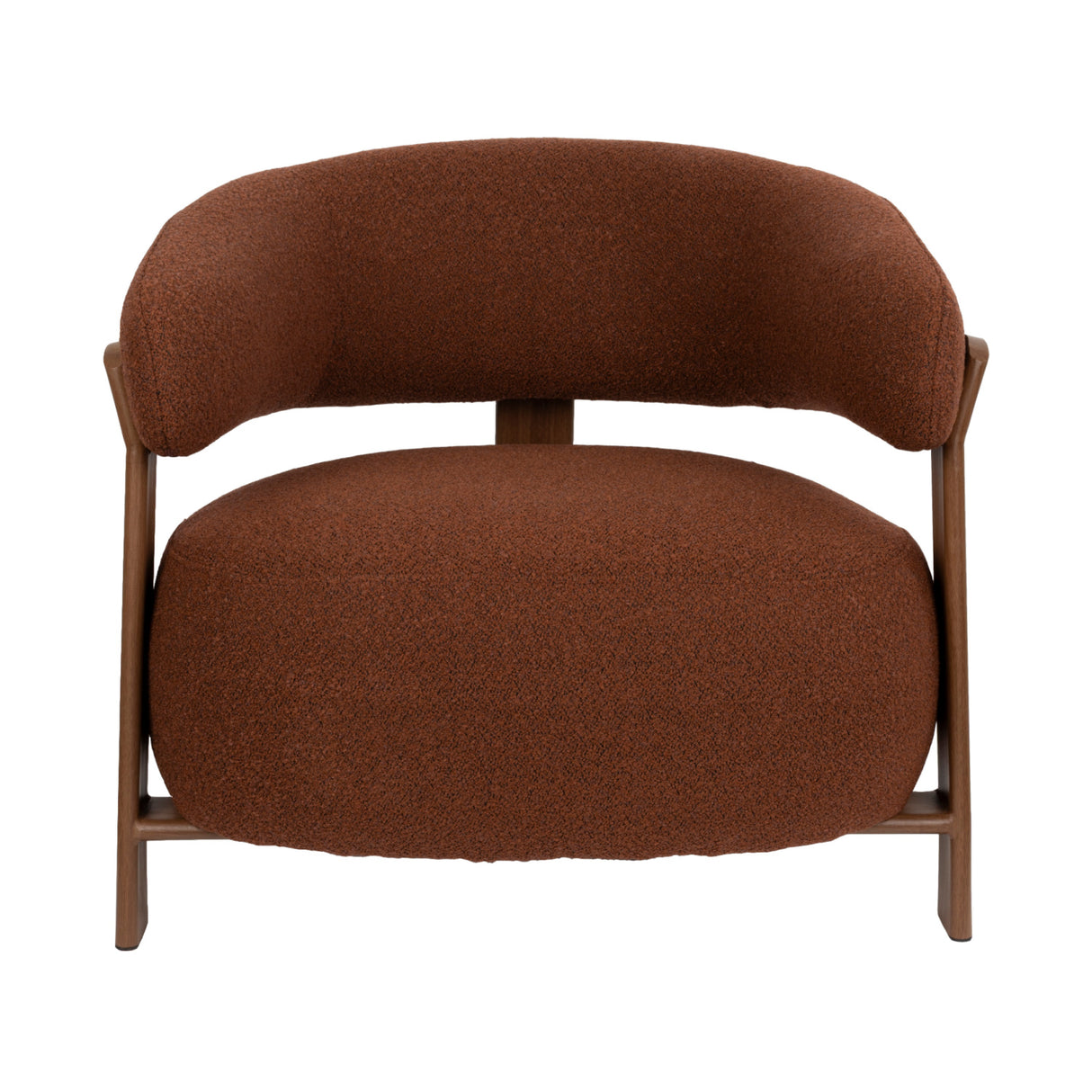 Modern European furniture - Brown Fabric Rounded Lounge Chair - www.oroa.com | Oroa.com