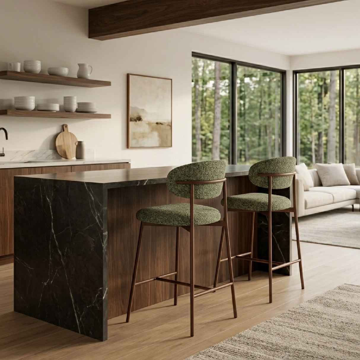 Modern European furniture - Iron-Framed Counter Stools (2) - www.oroa.com | Oroa.com