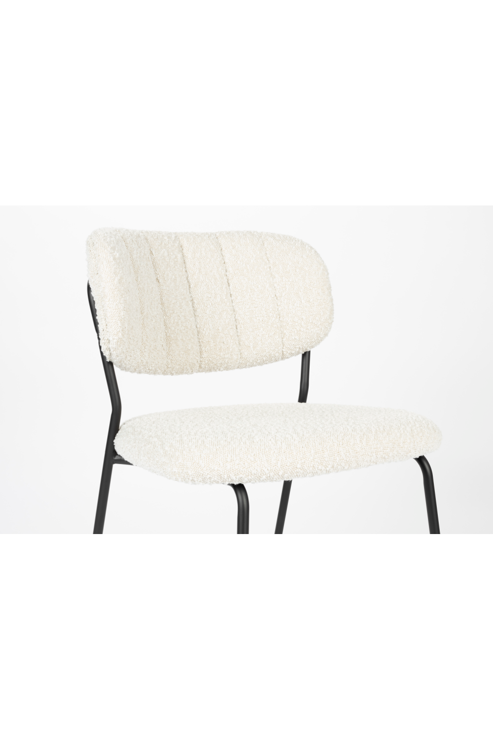 White Bouclé Dining Chairs (2) | DF Jolien | OROA.com