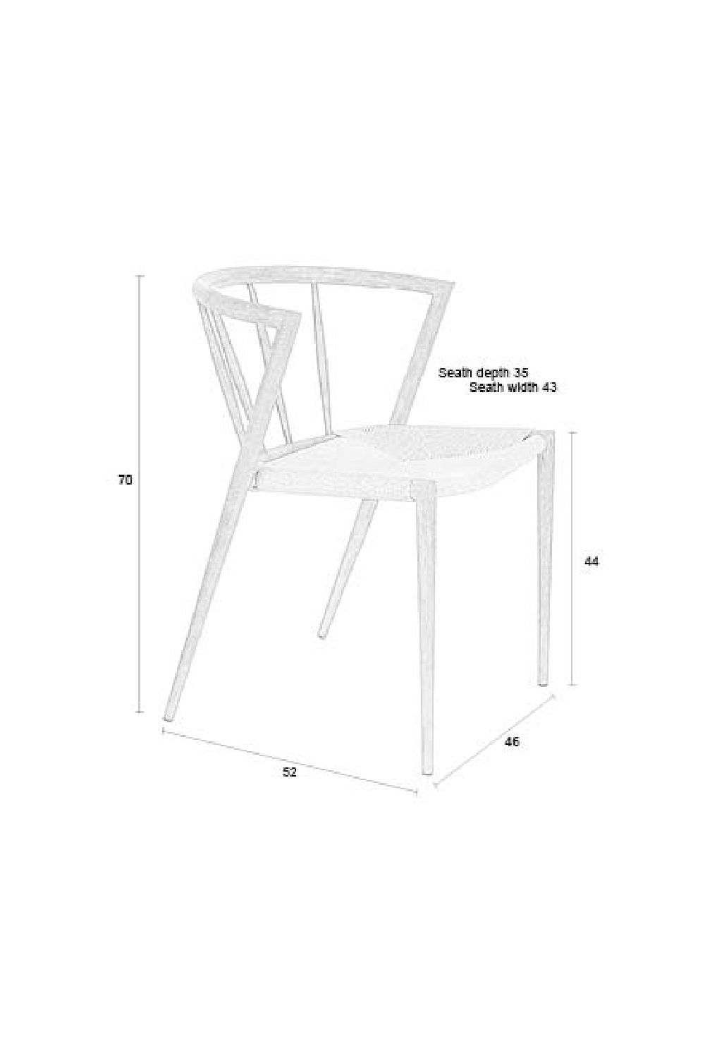 Woven Paper Seat Dining Chairs (2) | DF Che | Oroa.com