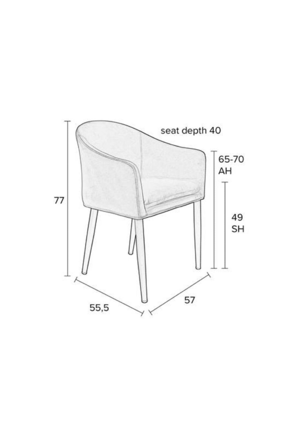 Velvet Dining Armchair | DF Catelyn | Oroa.com