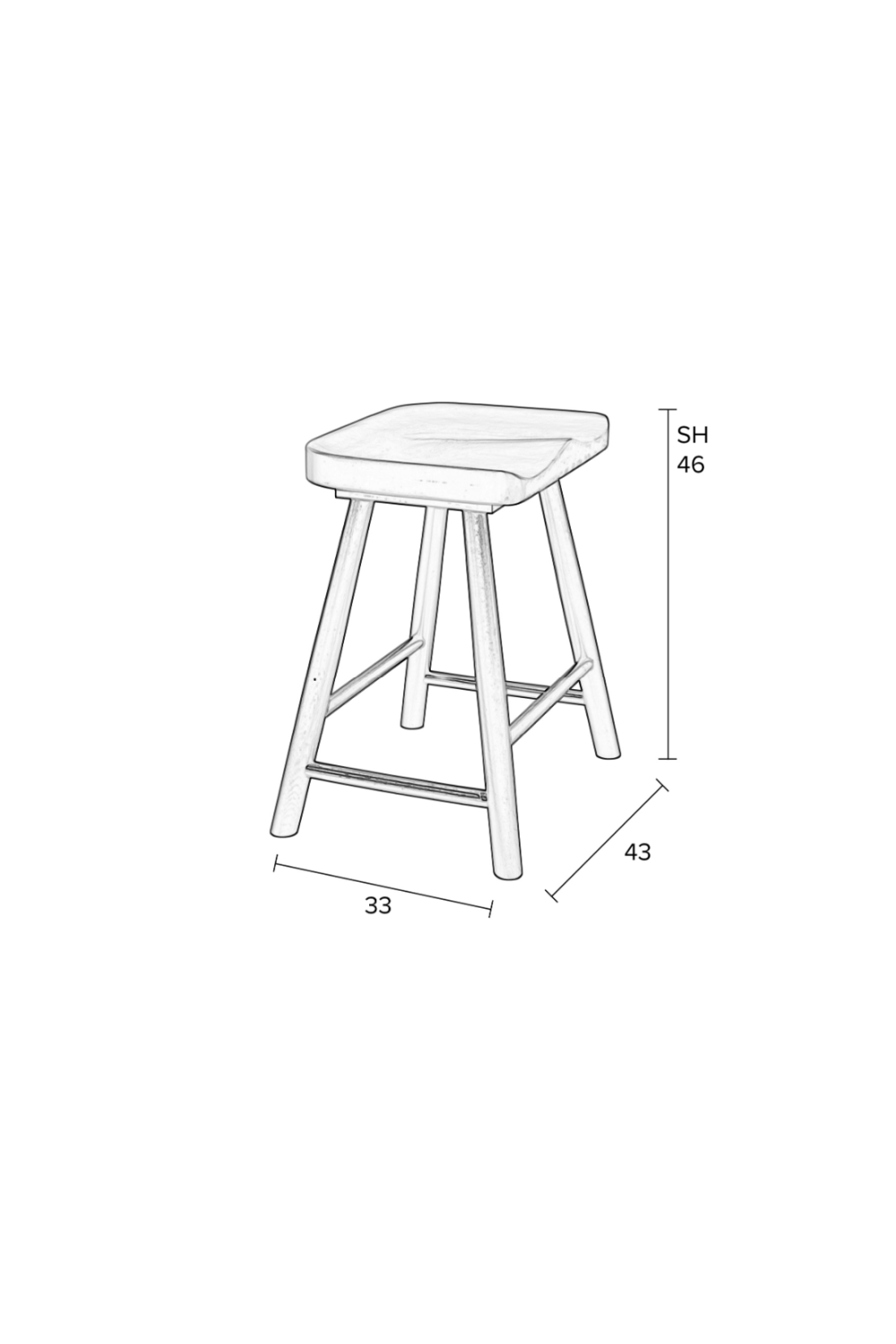 Solid Oak Stool | DF Vander | OROA.com