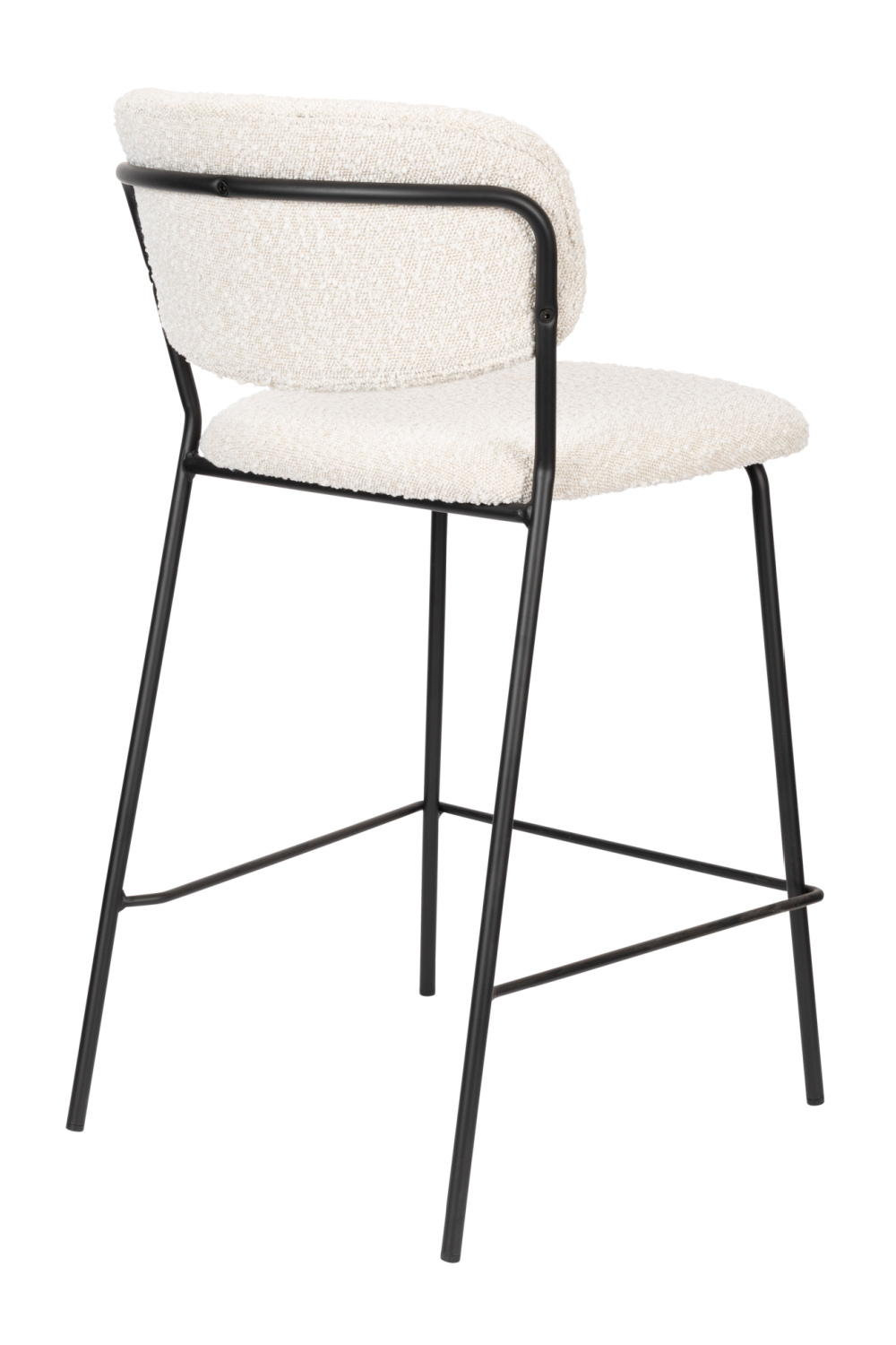 Modern European furniture - White Bouclé Counter Stools (2) - www.oroa.com | Oroa.com