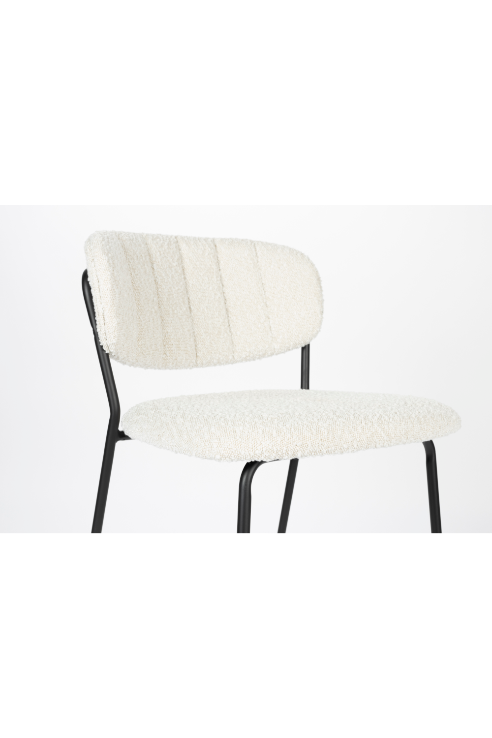 Modern European furniture - White Bouclé Counter Stools (2) - www.oroa.com | Oroa.com