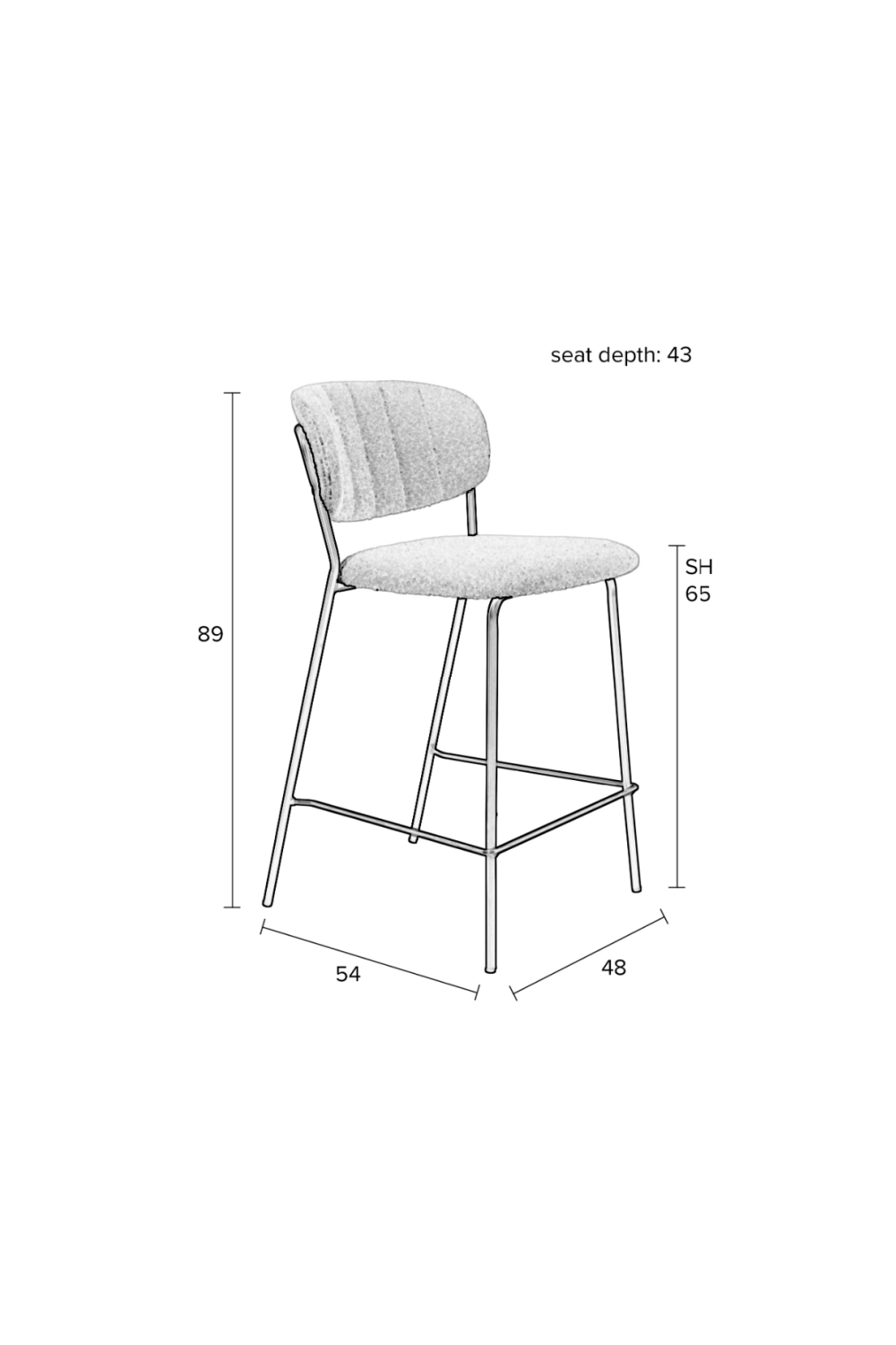 Modern European furniture - White Bouclé Counter Stools (2) - www.oroa.com | Oroa.com