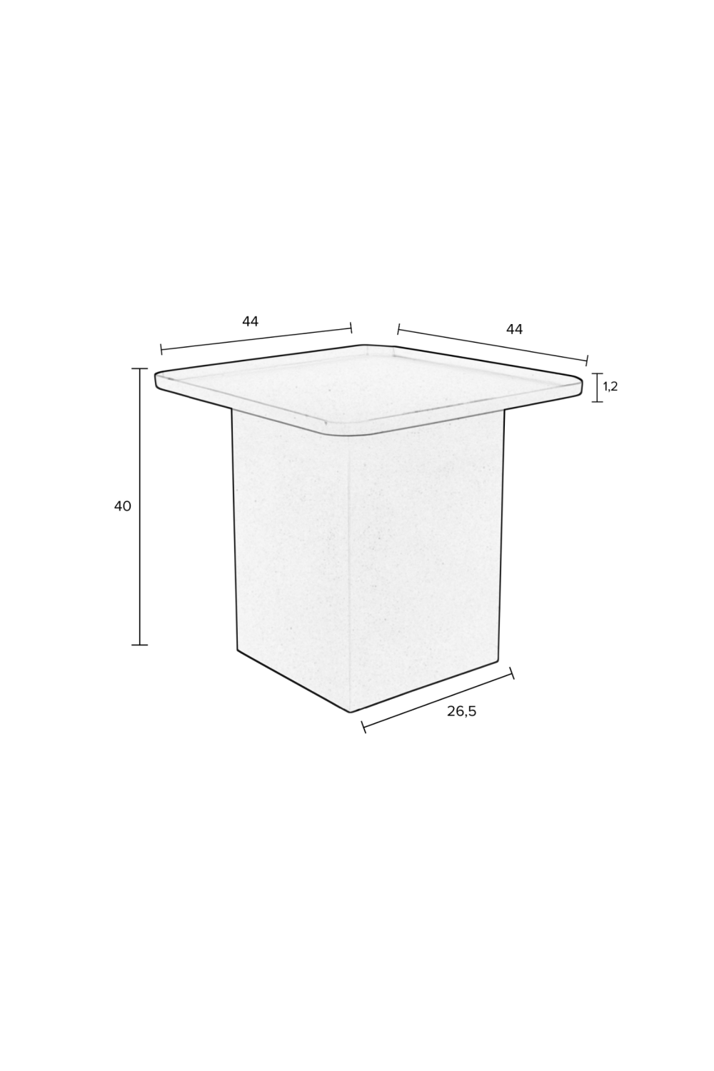 Square Iron Side Table | DF Sverre | OROA.com