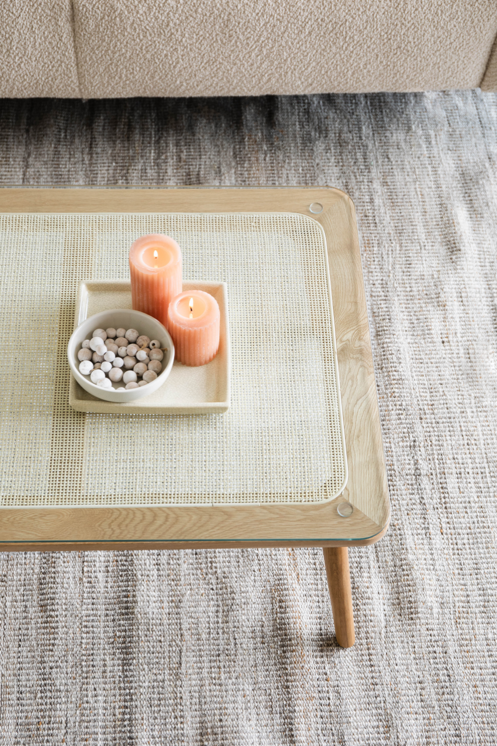 Natural Rattan Modern Coffee Table | DF Haru | OROA.com
