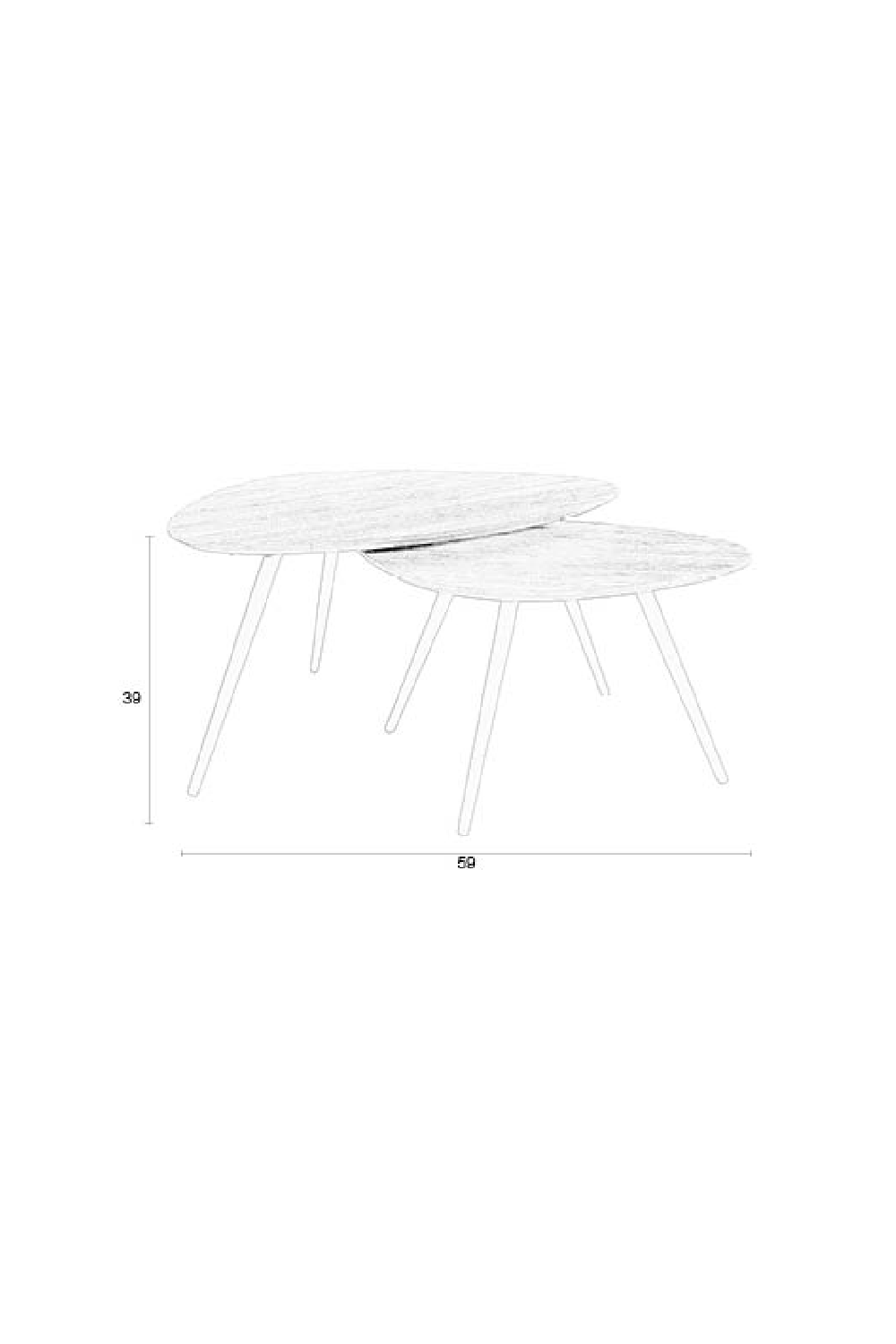 Teak Nesting Coffee Tables (2) | DF Pion | OROA.com