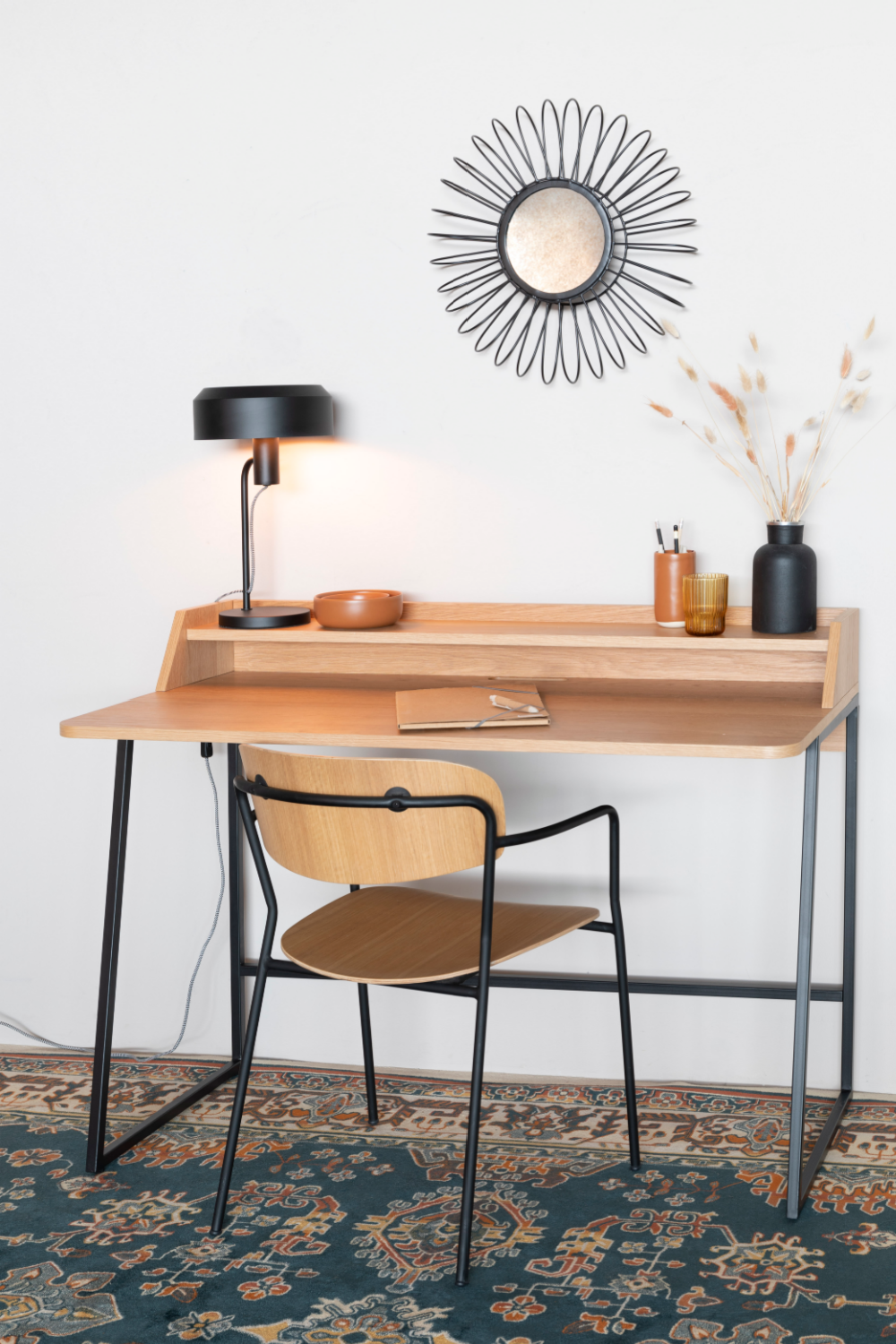 Natural Oak with Shelf Desk | LF Giorgio | OROA.com
