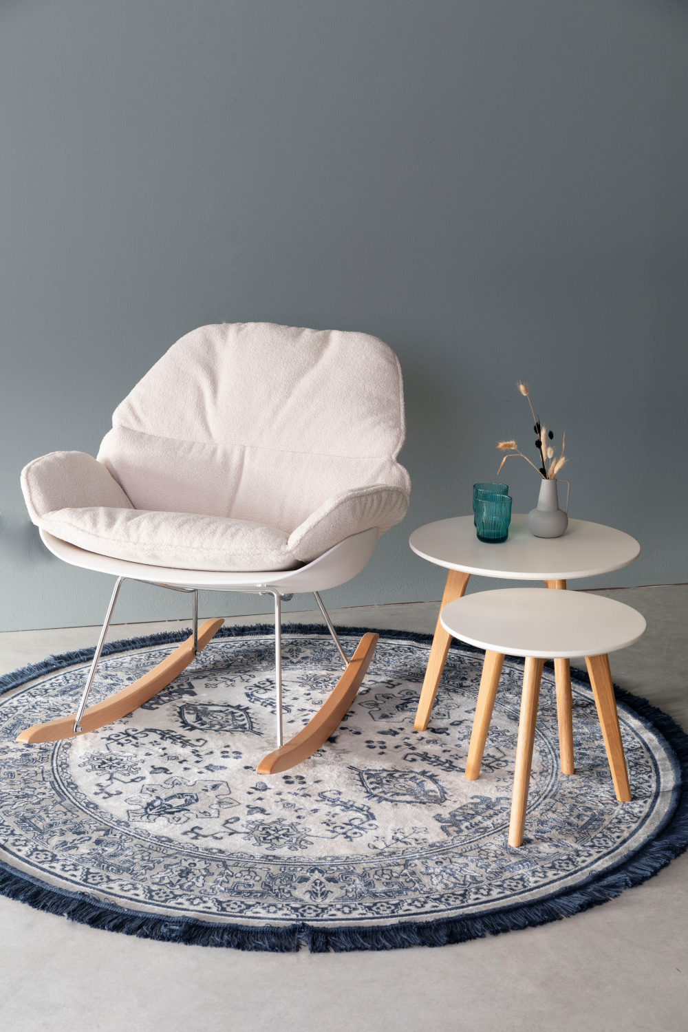 White Upholstered Rocking Chair | DF Rocky | OROA.com