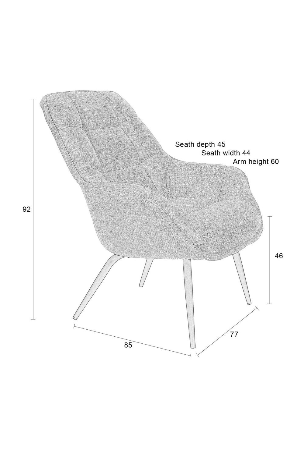 Fabric Upholstered Lounge Chair | Oroa.com