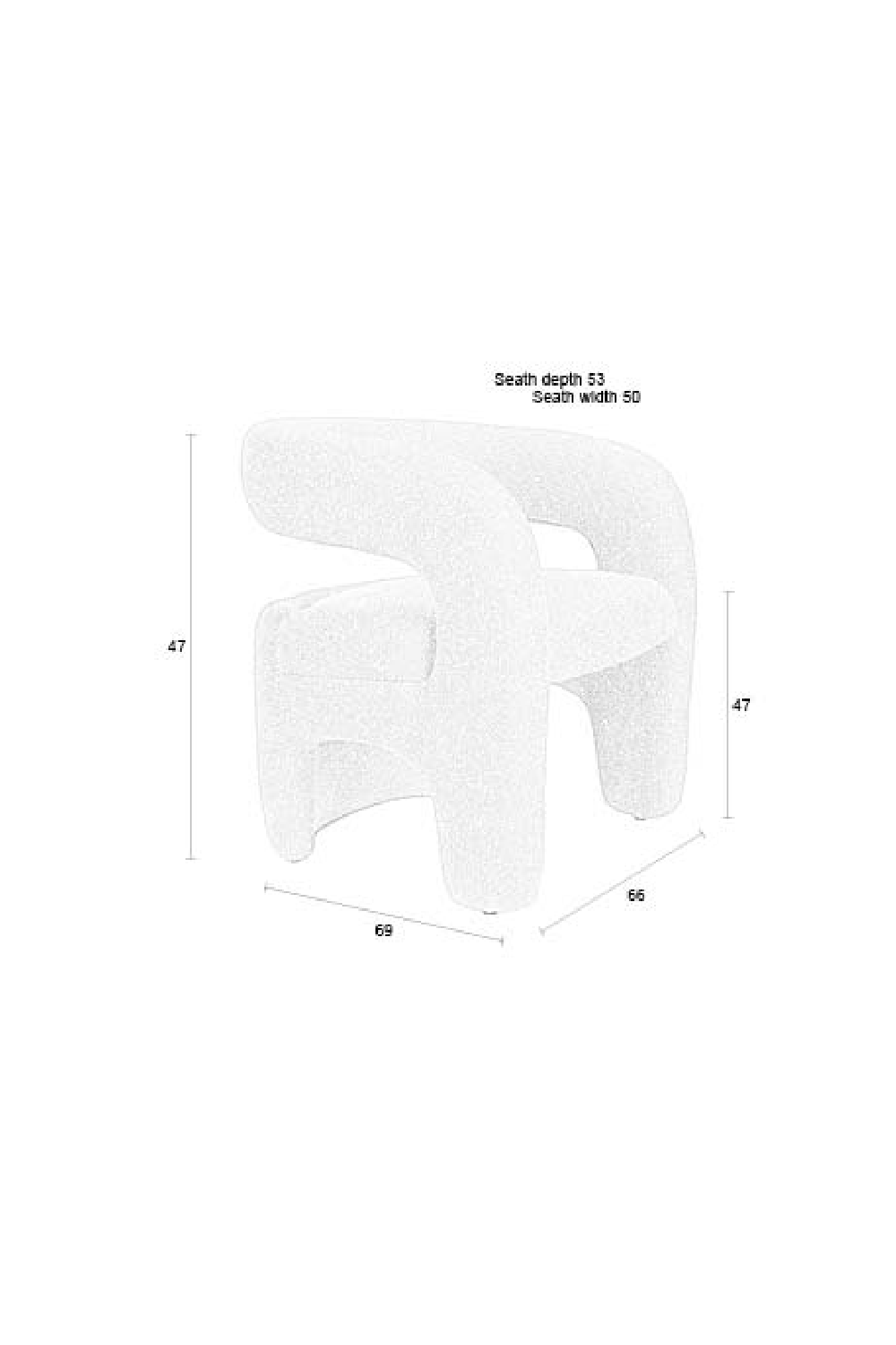 White Curved Lounge Chair | DF Nova | OROA.com